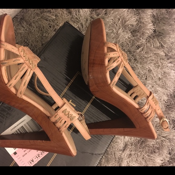 Nude Leather Sandals Sz 7 Colin Stuart - Picture 4 of 6